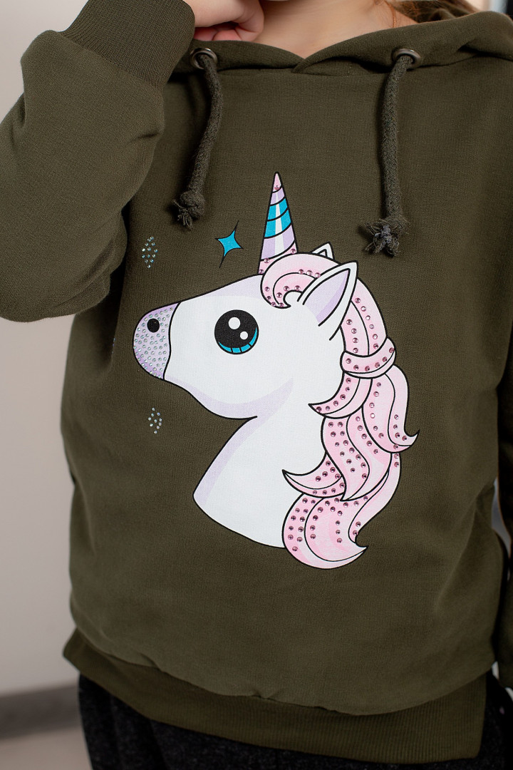 Тёплый батник "Unicorn"  для девочки